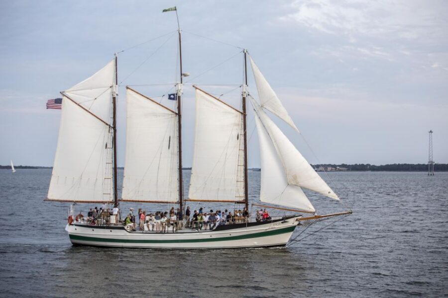 Charleston: Schooner Sailing Harbor Tour & Dolphin Watch - Helping hoist sails up to 84 feet is the main event