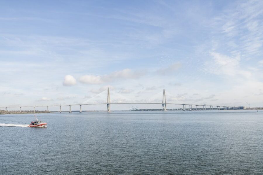 Charleston: Sightseeing Harbor Tour & Dolphin Watch - USS Yorktown CV-10: the harbor gets a modern military frame