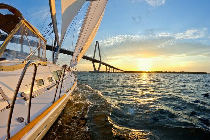 Private Luxury Sunset Sail on the 50ft Sailing Yacht Fate BYOB - Ravenel Bridge Pass-By: Charleston’s Signature Structure from a New Angle