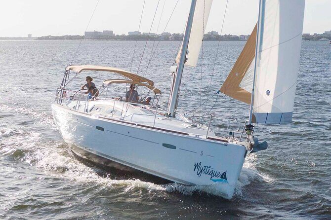 Private Morning Sail, Dolphin and History Tour on Mystique - What You Get on Mystique: Shade, Restrooms, and Soft Drinks
