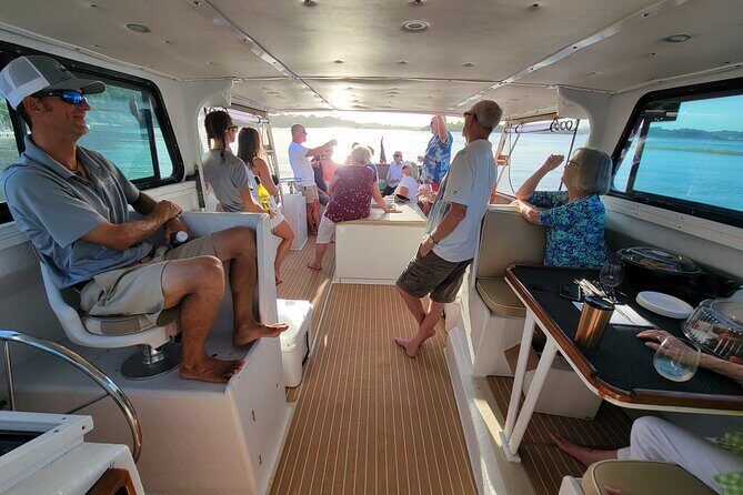 Private Sunset Harbor Tour 20 passenger party Yacht Kismet - USS Yorktown Aircraft Carrier photo ops: make the most of the ship pass